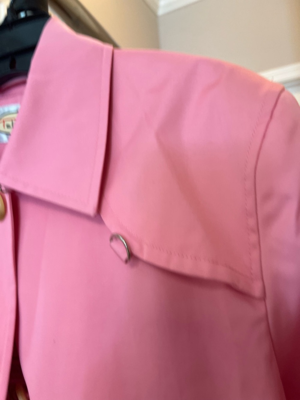 Talbots Pink Trench Coat with Patterned Lining - Picture 5 of 11